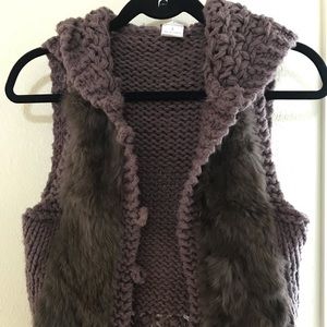 Romeo & Juliet Couture Rabbit Fur Crochet Vest